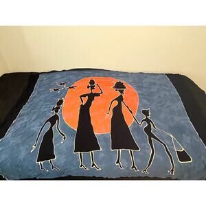 African Tribal Wrap Scarf Tie Dye Ladies Walking Sunset Fringe Boho 48"x70"